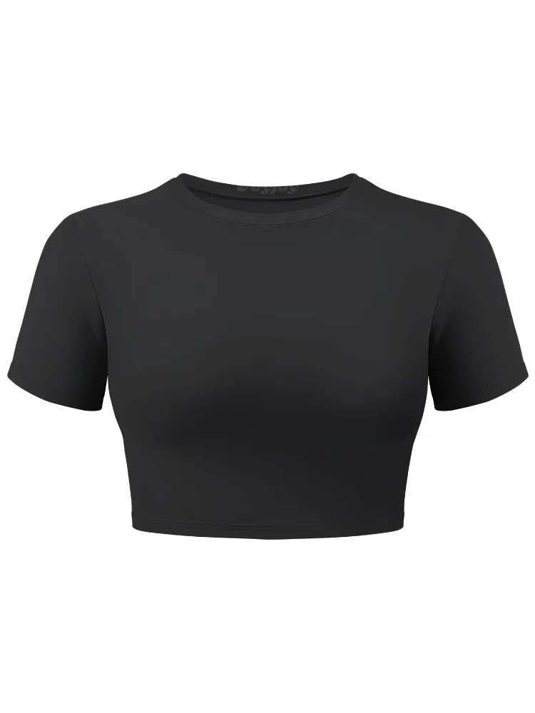 VOYJOY Crew-Neck Crop Tee