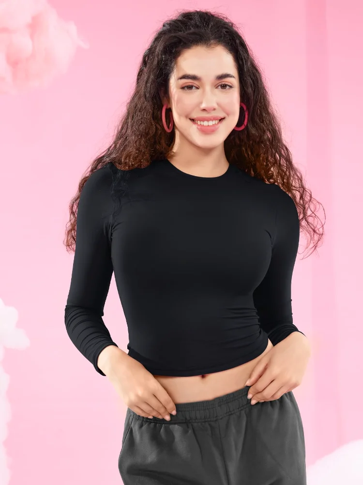 VOYJOY Crew-Neck Long-Sleeve Top, view 3