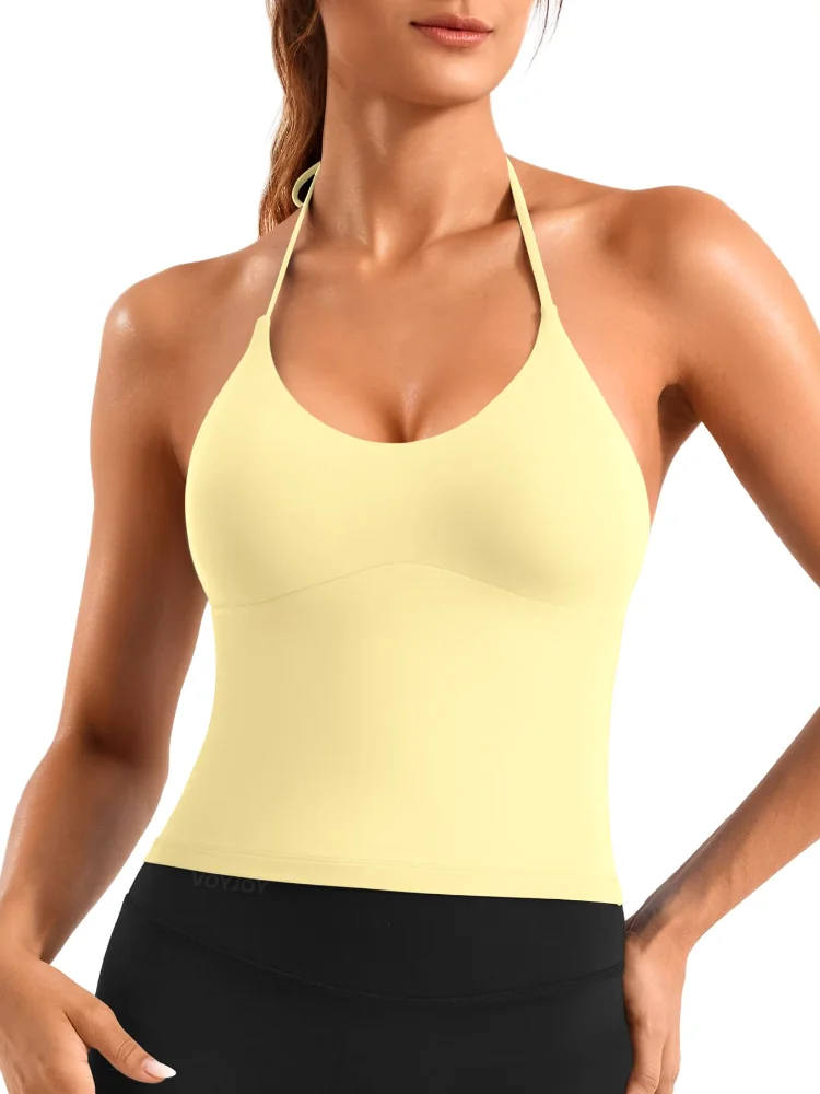 VOYJOY Halter-Tie Cross-Back Tank, view 2