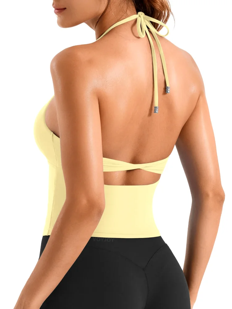 VOYJOY Halter-Tie Cross-Back Tank
