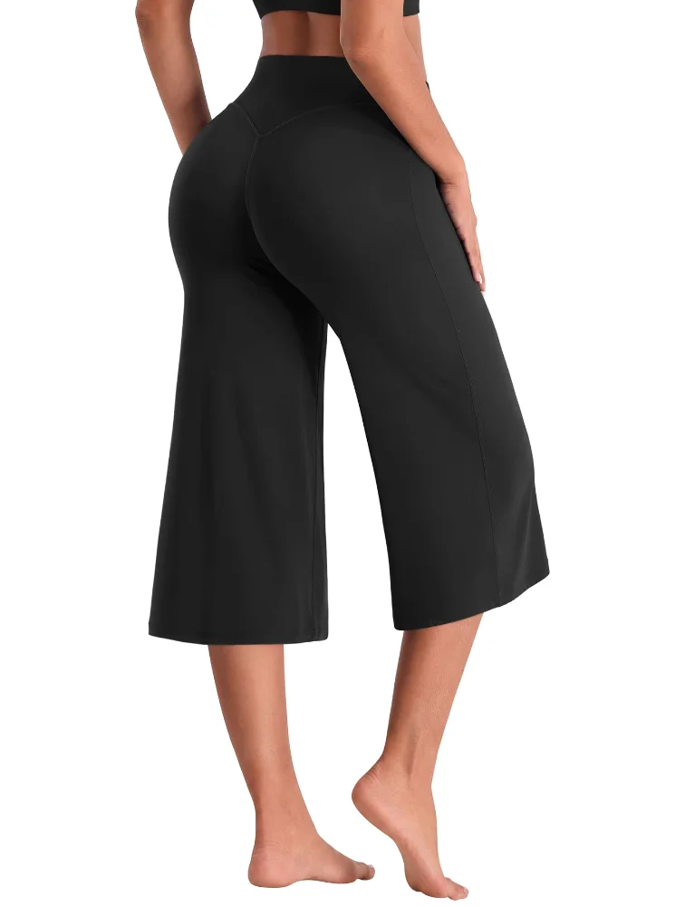 VOYJOY Low-Rise Wide-Leg Capris