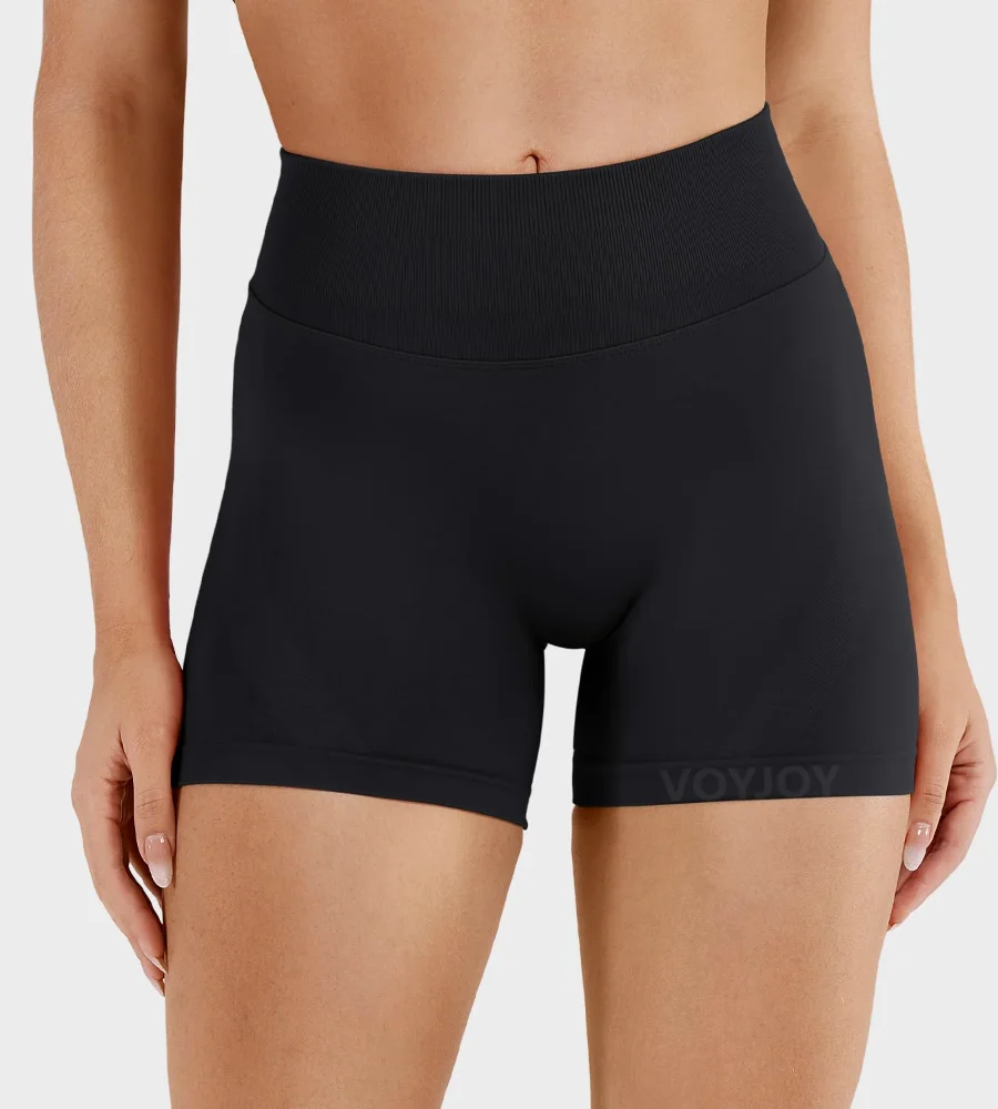 VOYJOY No-Front-Seam Booty Shorts 4.5", view 2