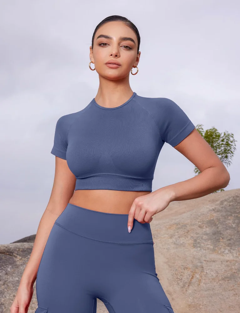 VOYJOY Raglan Crop Tee, view 2