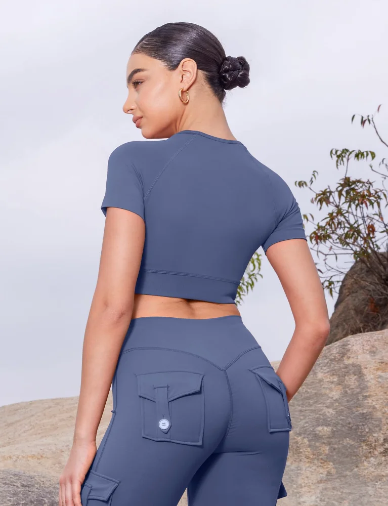 VOYJOY Raglan Crop Tee, view 3