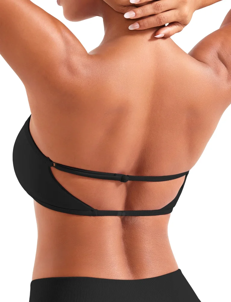 VOYJOY Ribbed Bandeau Bra, view 2