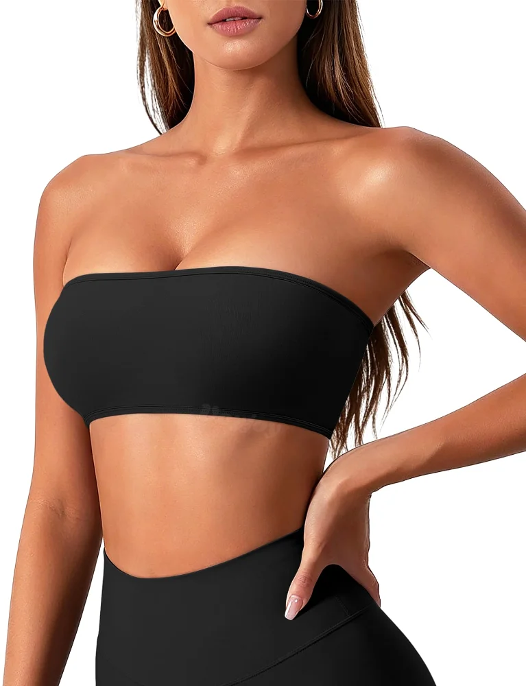 VOYJOY Ribbed Bandeau Bra