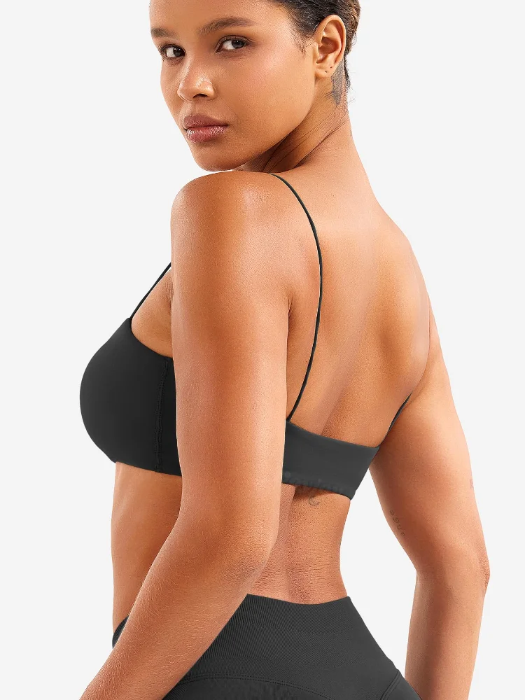 VOYJOY Spaghetti-Strap Sports Bra, view 2