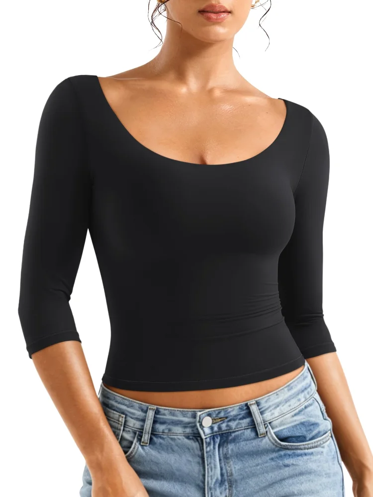 VOYJOY Three-Quarter-Sleeve Tee