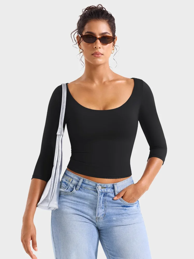 VOYJOY Three-Quarter-Sleeve Tee, view 3