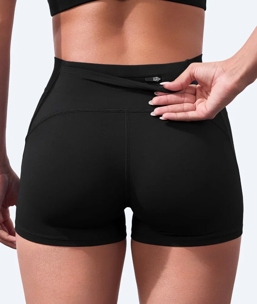 VOYJOY Zip-Pocket Biker Shorts 3.6", view 2
